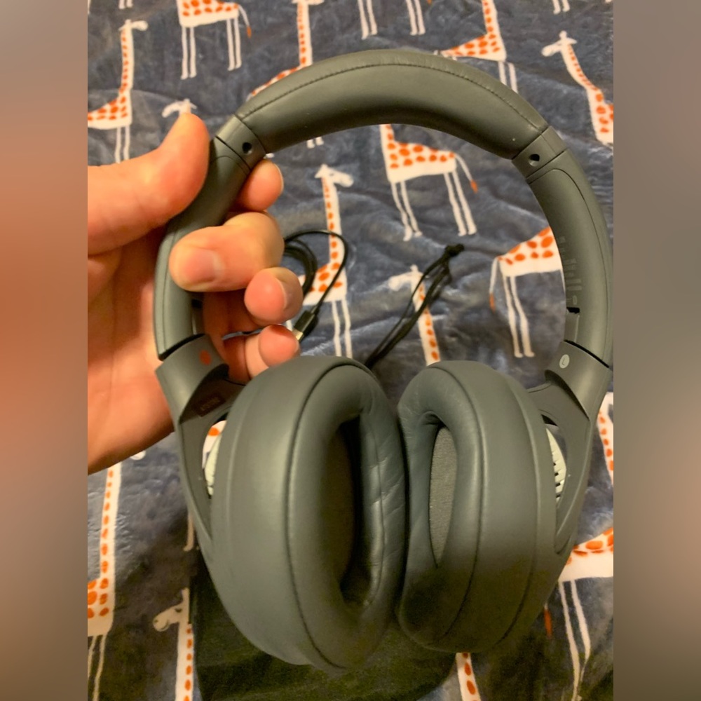 Sony, noise cancelling headphones.